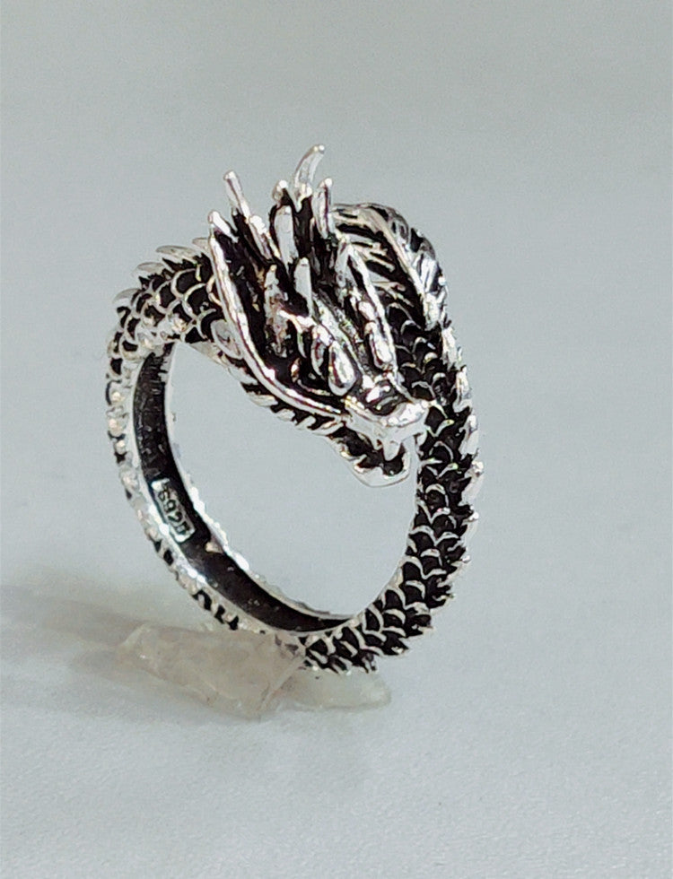 Personalized Retro Domineering Dragon Ring Ring