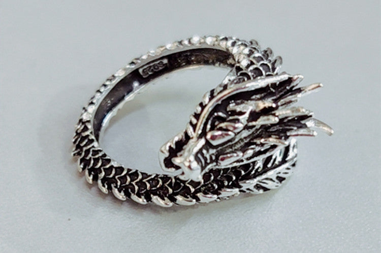 Personalized Retro Domineering Dragon Ring Ring