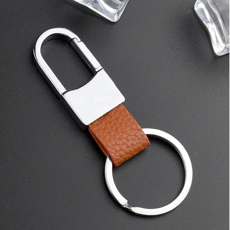 Creative Leather Keychain, Men's Creative Gift Key Chain Pendant, Metal Car Key