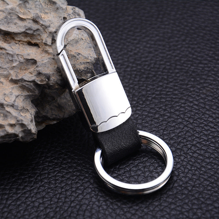 Creative Leather Keychain, Men's Creative Gift Key Chain Pendant, Metal Car Key