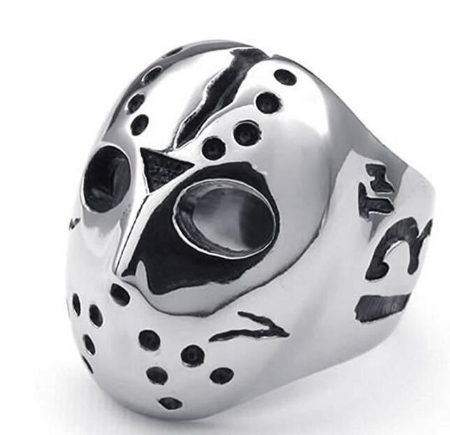 Mens Friday The 13th Stainless Steel Biker Ring