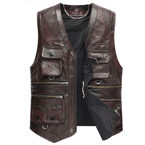 Men's leather vest