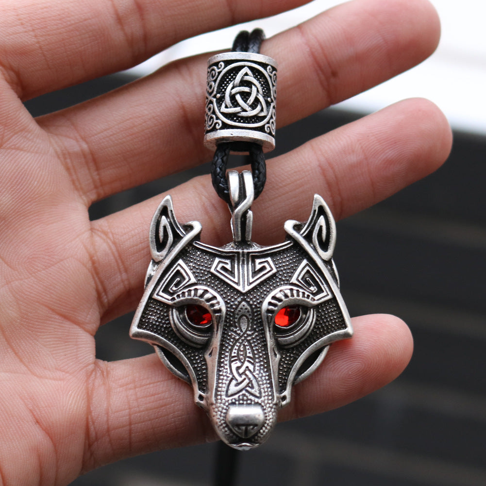 Viking Rune Necklace Nordic Mythology Triangle Knot Pendant