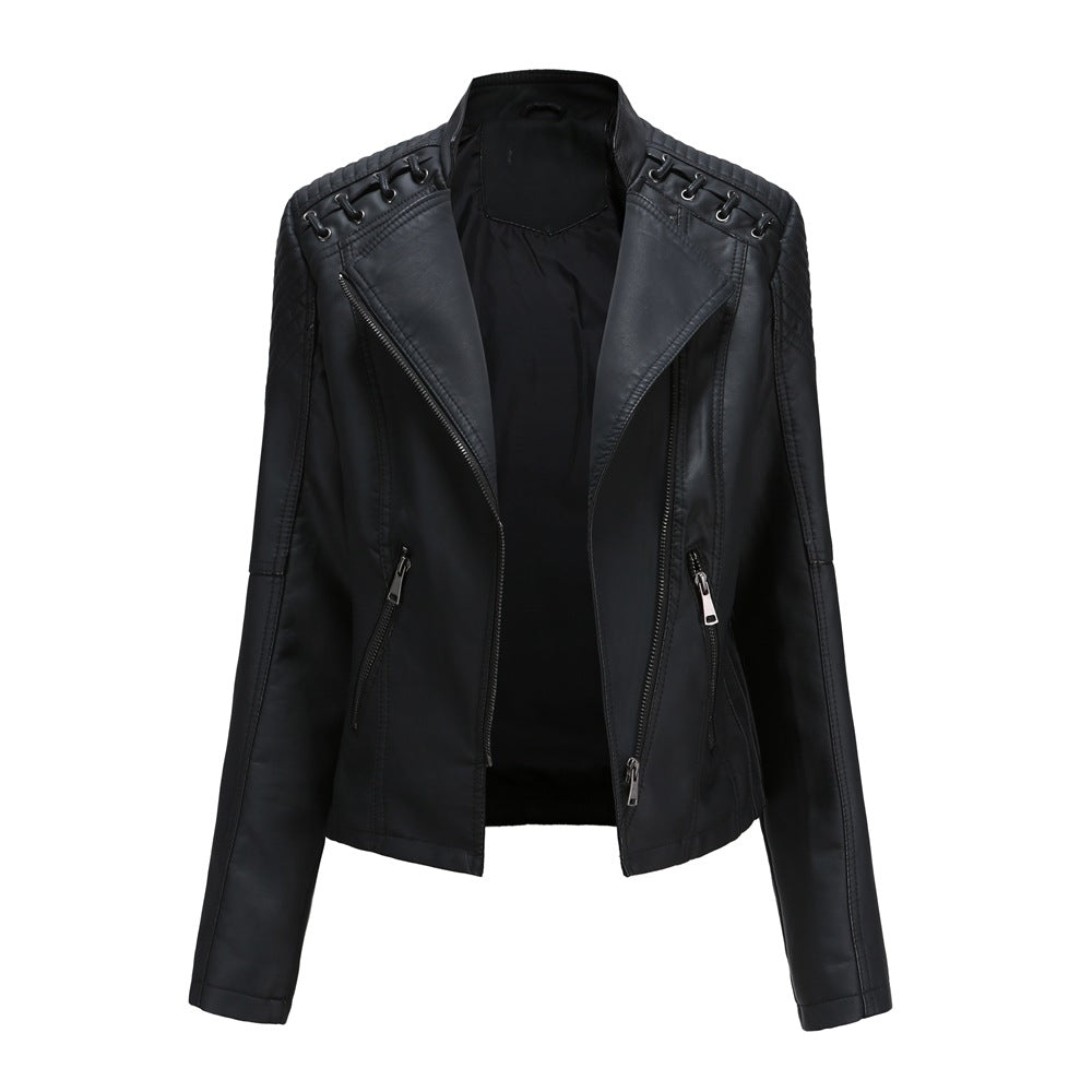 Spring and Autumn Leather Thin Ladies Motorcycle Suit - Zohastyle