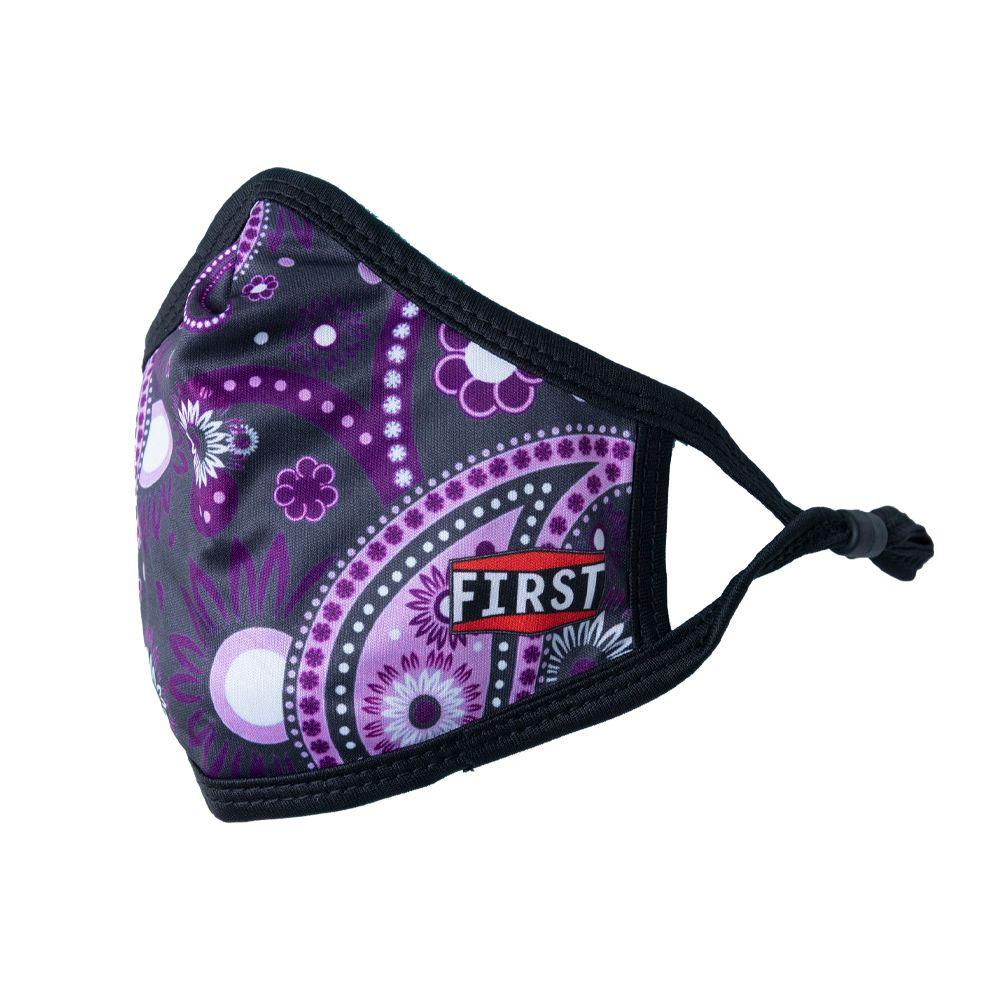 3-Ply Black/Purple Bandana Reusable Non-Medical Breathable & adjustable Ear Loops Face Masks (5-Pcs Pack) - Zohastyle