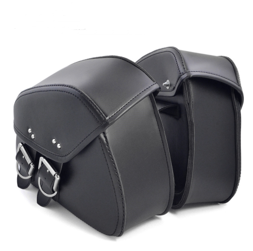 Black PU Leather Luggage Bags Motorcycle Saddlebags Saddle Bags Pouch