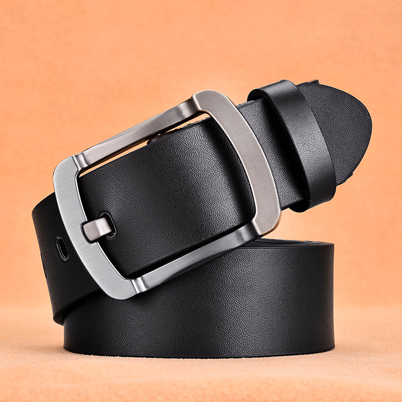 Men's leather pin buckle casual belt