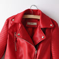 Irregular cuff motorcycle leather jacket - Zohastyle