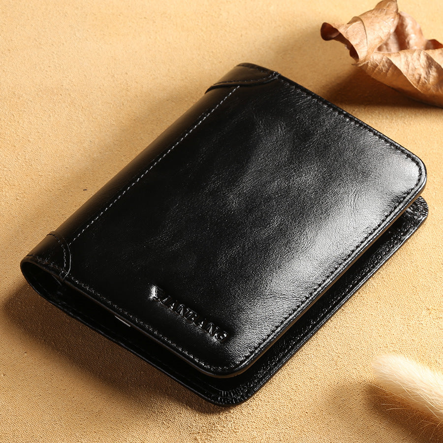 First layer leather wallet