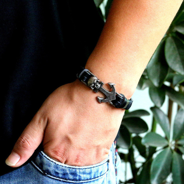 Men's leather bracelet bracelet