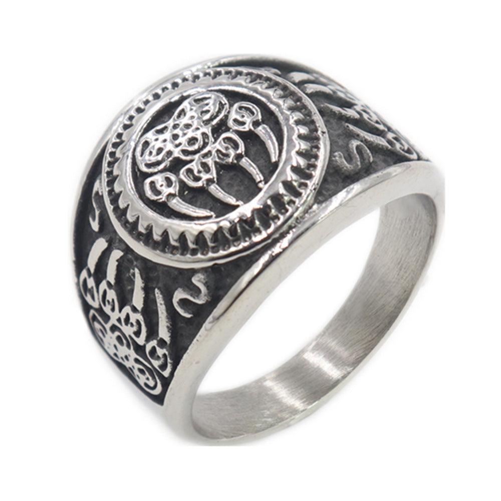 Titanium steel Viking ring for men