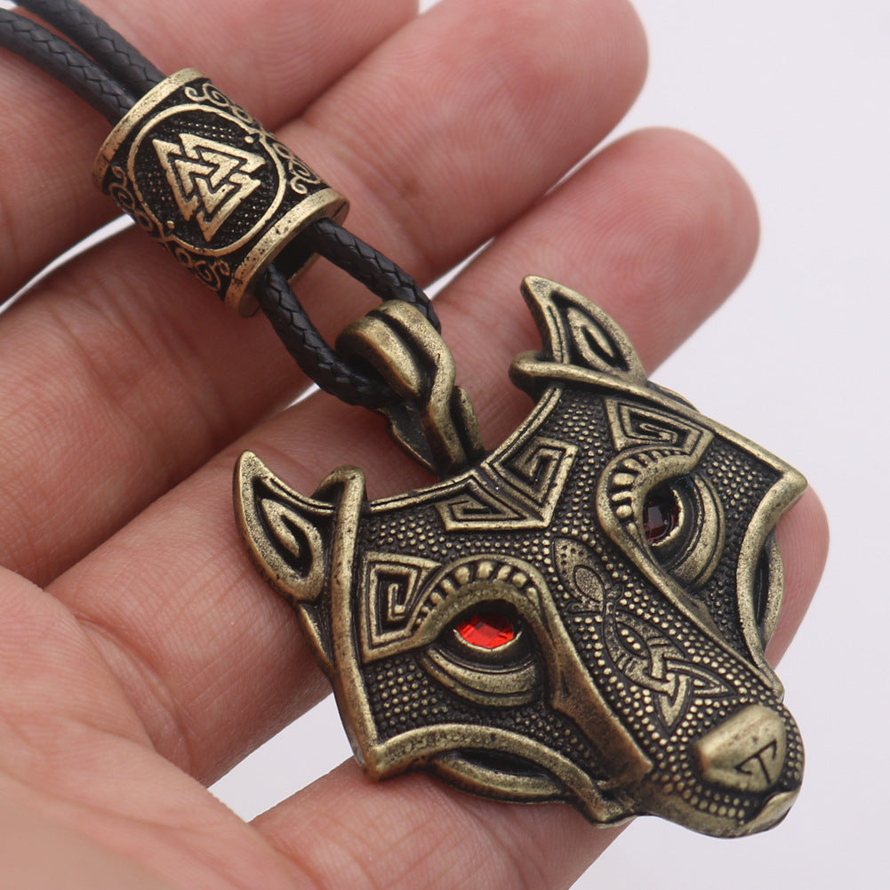 Viking Rune Necklace Nordic Mythology Triangle Knot Pendant
