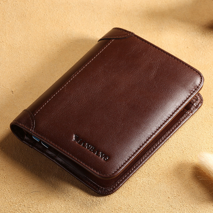 First layer leather wallet