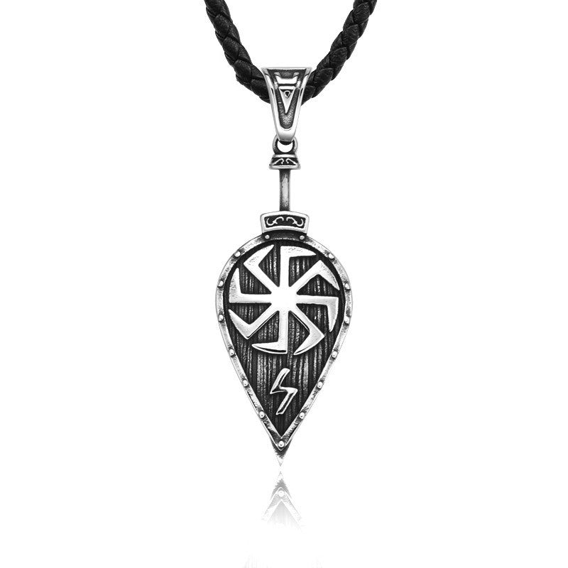 New Viking Rune Leaf Titanium Steel Pendant