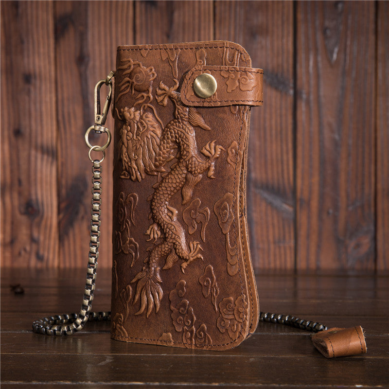 Dragon grain leather wallet