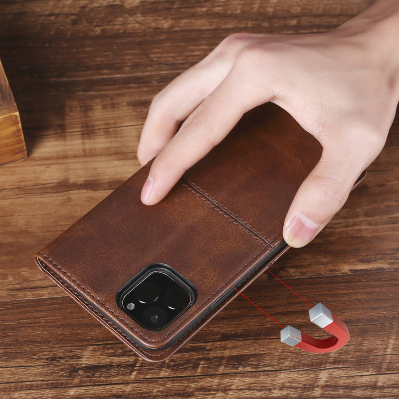 Leather Case, Magnetic Holder Mobile Phone Case