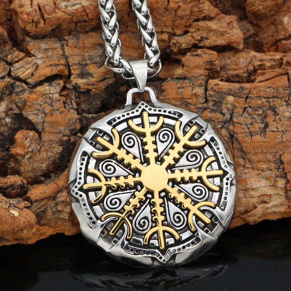 Stainless Steel Viking Jewelry Full Rice Rune Necklace