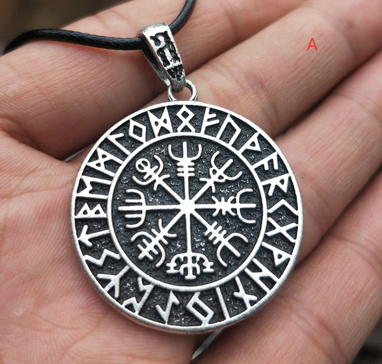Nordic Symbol Viking Rune Ring Amulet Pendant necklace