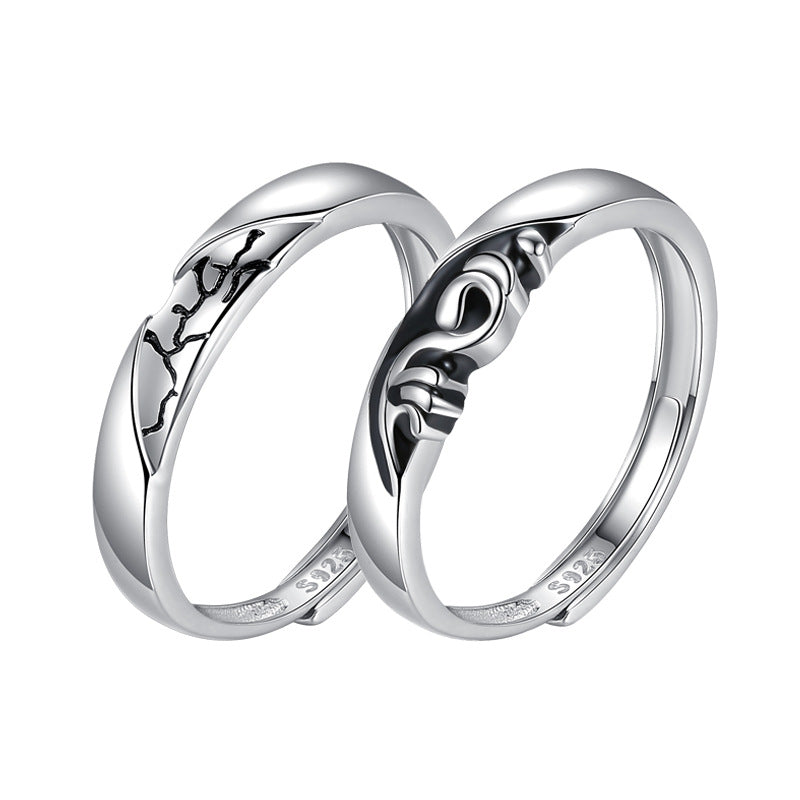 New S925 Sterling Silver Couple Ring Pair Ring Men And Women