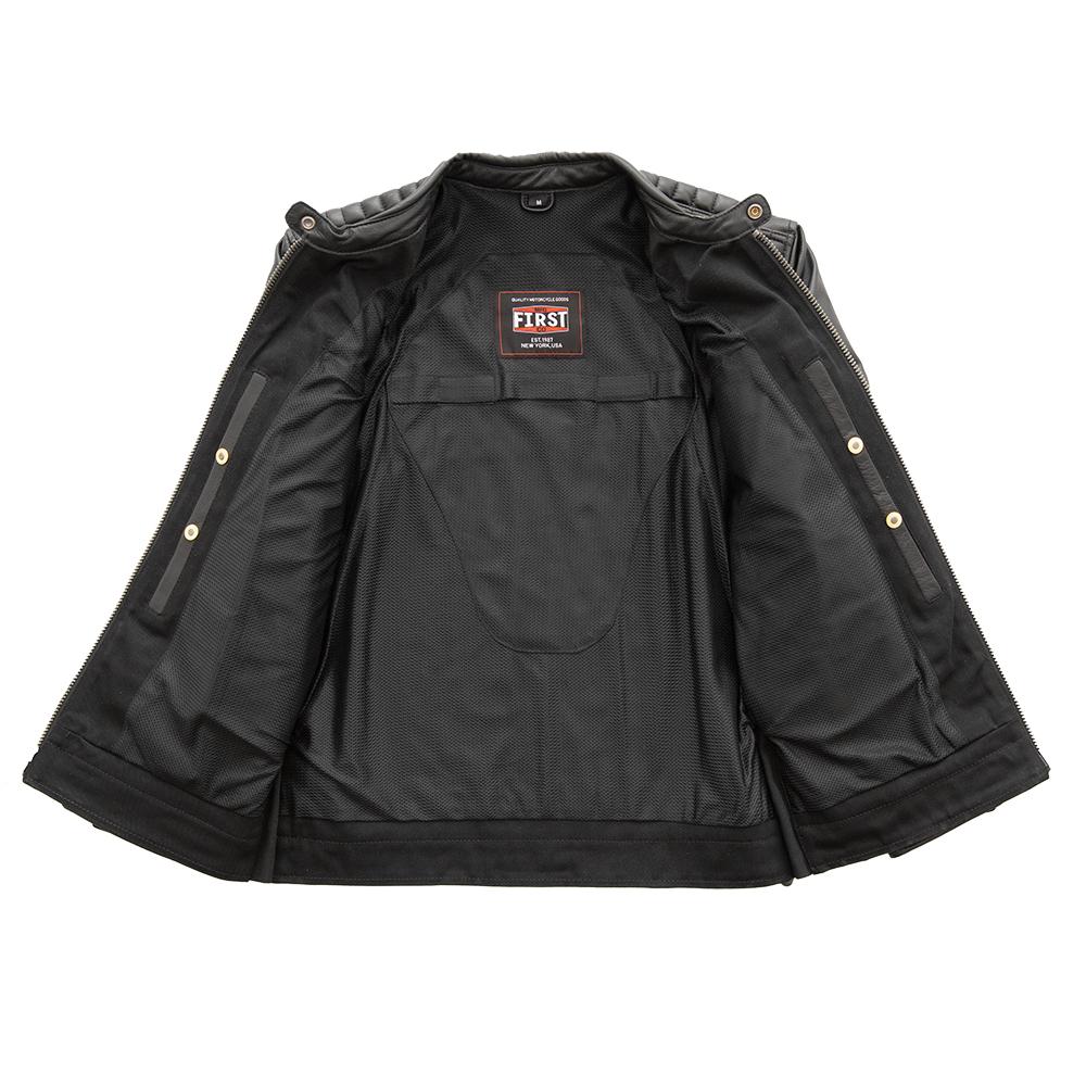 New York online Men Motorcycle Twill Leather Jacket