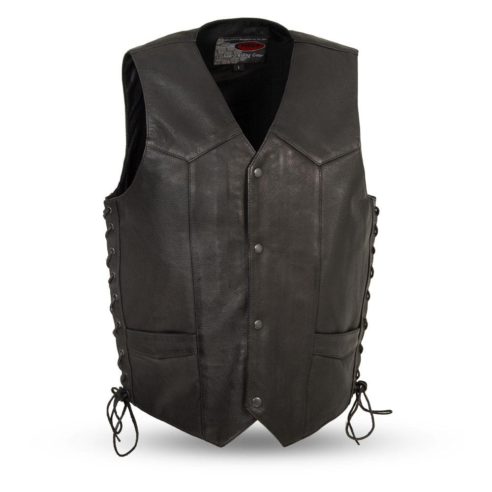 Rancher Men Motorcycle Leather Vest - Zohastyle