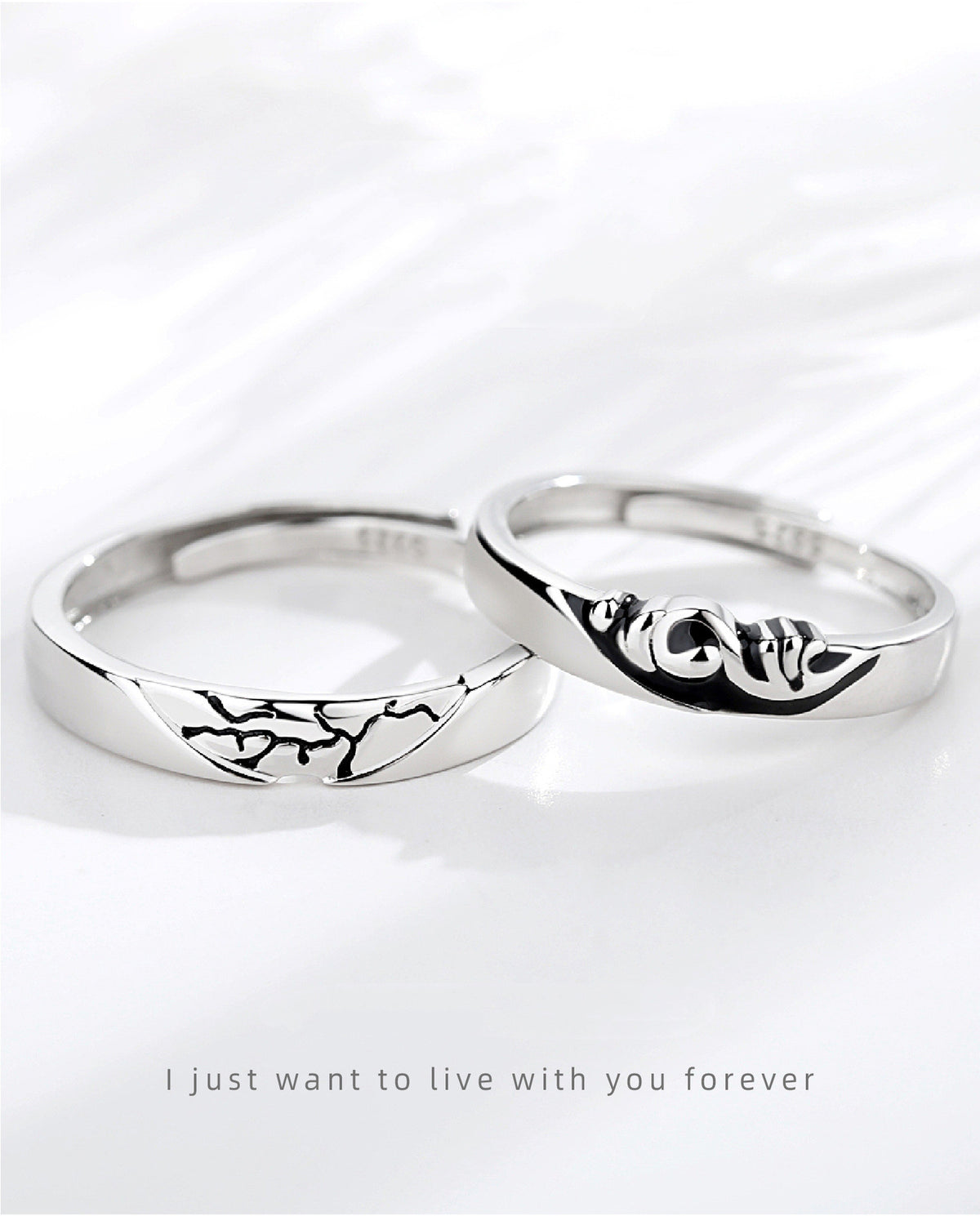 New S925 Sterling Silver Couple Ring Pair Ring Men And Women