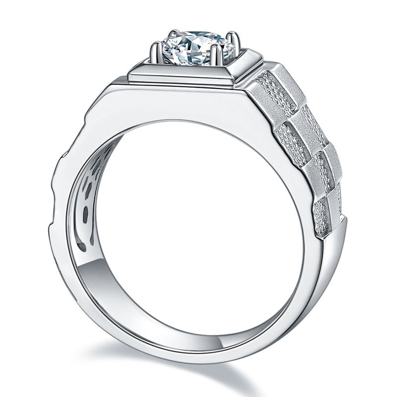 Fashion Moissanite Diamond Ring Simple Men