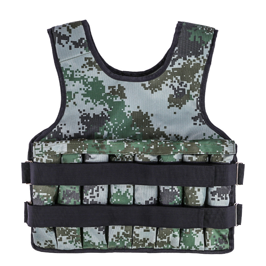 Camouflage Workout Weighted Vest Adjustable Weight 44LB Exercise Training Fitness
