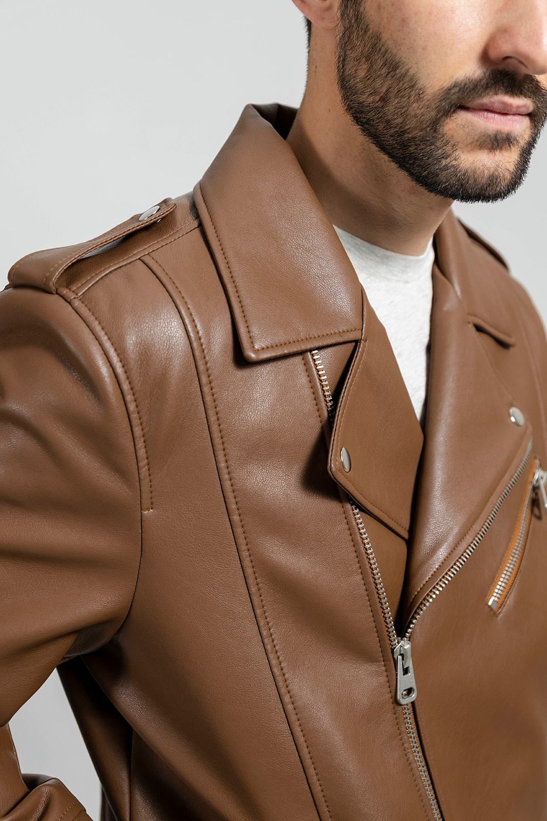 Men's Vegan Faux Leather Jacket New York